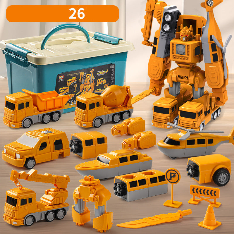 🎁🔥Limited Time 50% Off💓👦Magnetic Transform Engineering Car Assembled Toys