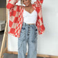 🔥Hot Sale Offer: 50% Off-Women's Checkered Open Front Cardigan