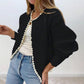 🔥Hot Sale Offer: 50% Off-Women's Pearl Accent Cropped Knit Cardigan
