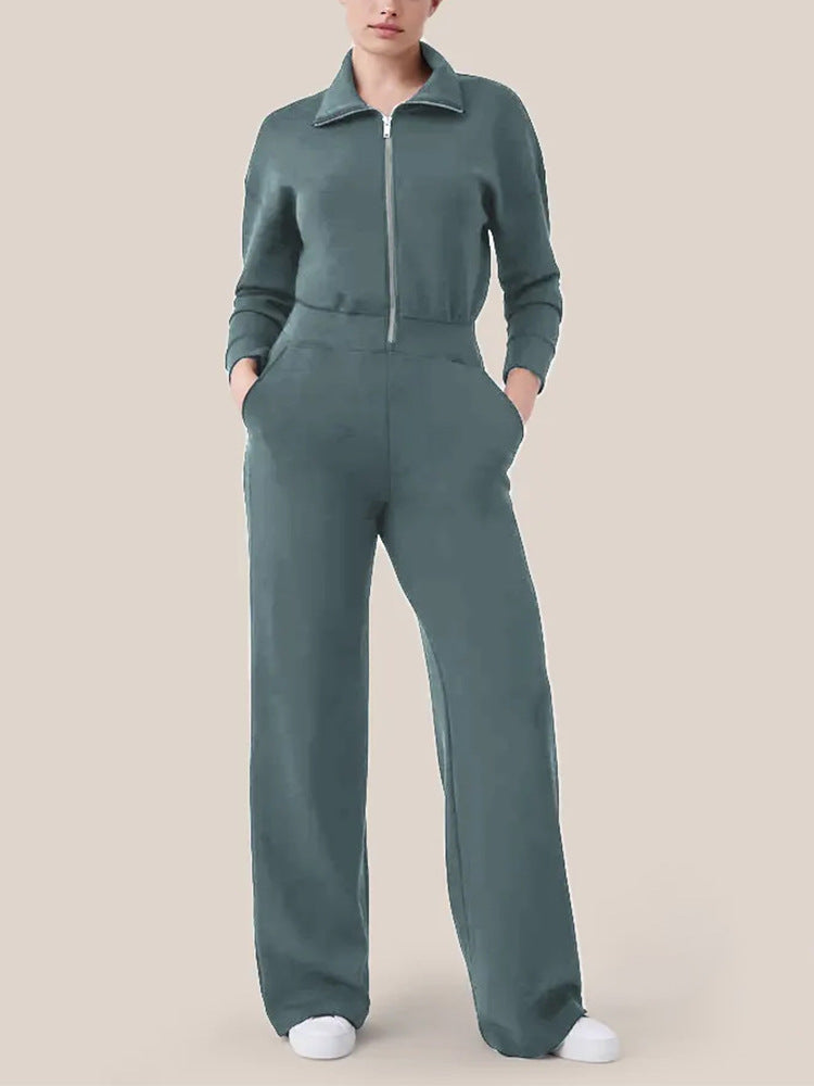 🔥Limited-time offer-Long Sleeve Wide Leg Jumpsuit