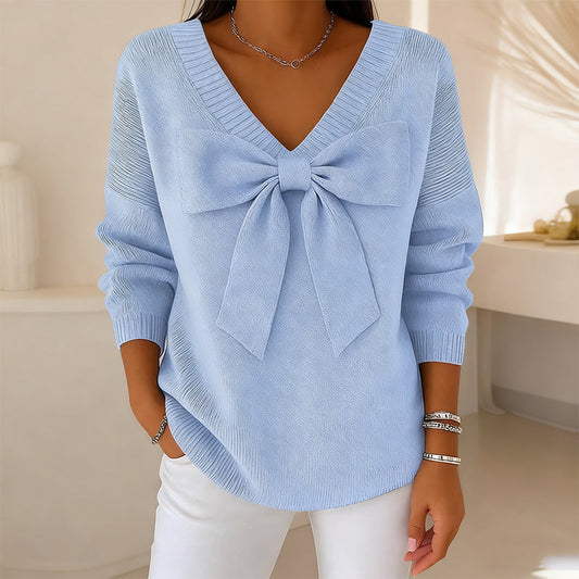 🔥Limited-time offer-Women’s V Neck Bow Sweater