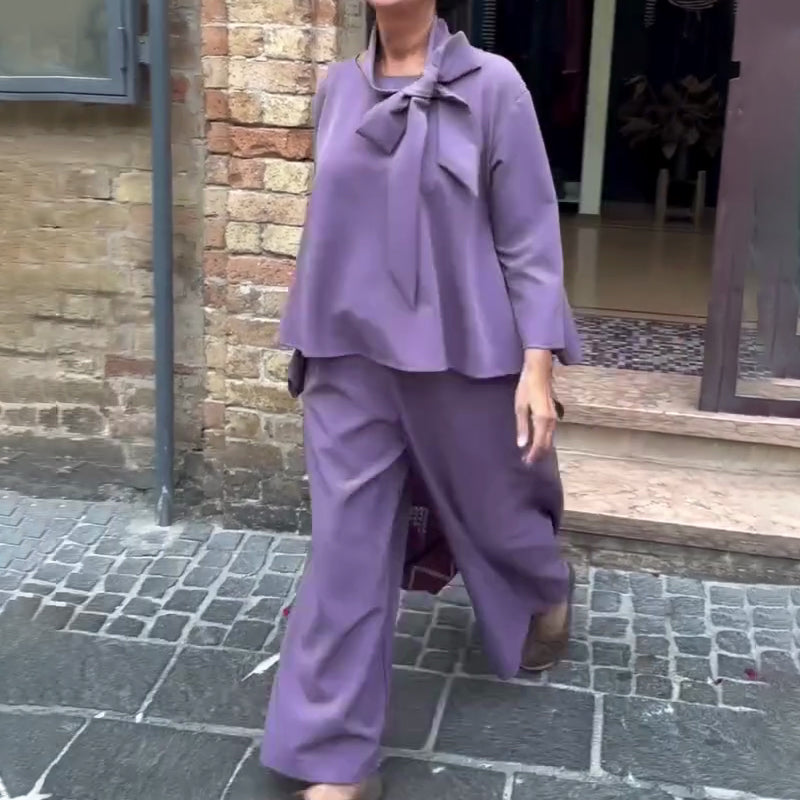 💥Limited-Time Offer-Long Sleeve Cape Top & Pants 2-Piece Set