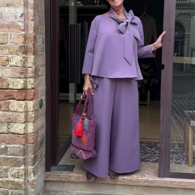 💥Limited-Time Offer-Long Sleeve Cape Top & Pants 2-Piece Set