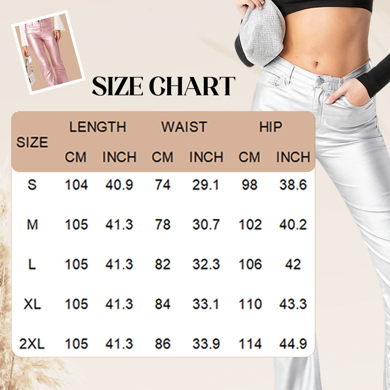 High-Waisted Stretch Faux Leather Flare Jeans