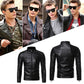 🔥Free shipping🔥Men’s Stand Collar Biker Leather Jacket