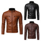 🔥Free shipping🔥Men’s Stand Collar Biker Leather Jacket