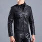 🔥Free shipping🔥Men’s Stand Collar Biker Leather Jacket