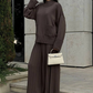 Women's Elegant High-Neck Knit Set