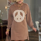 💥Limited-time offer-Women's Long Sleeve Peace Sign Mini Dress