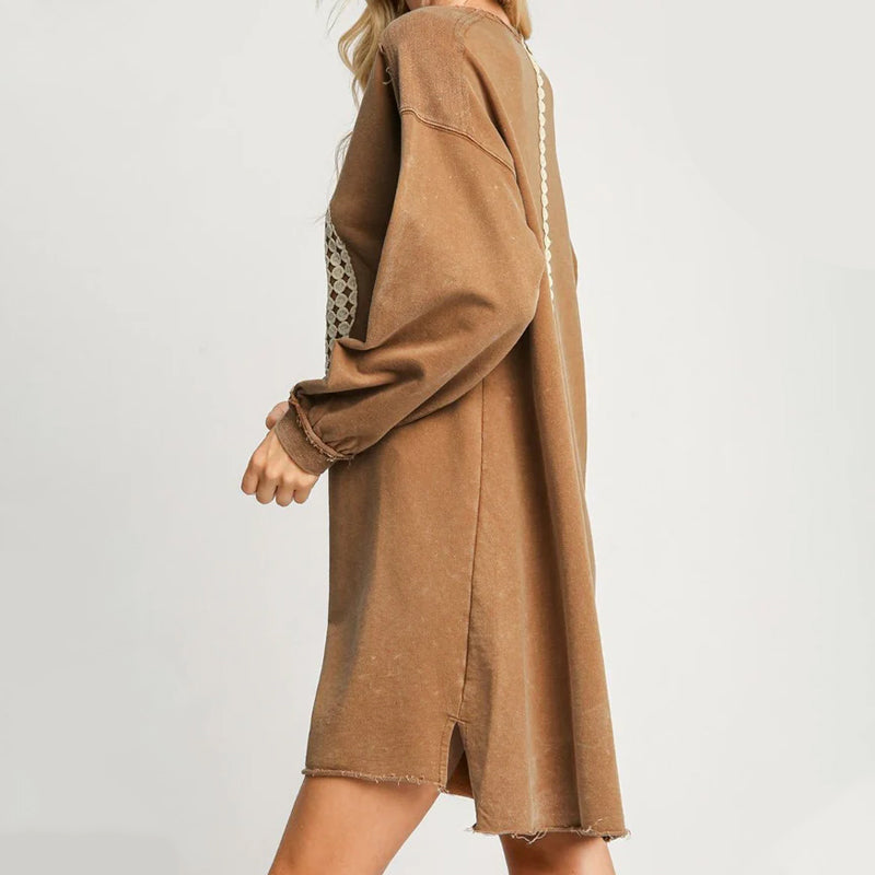 💥Limited-time offer-Women's Long Sleeve Peace Sign Mini Dress