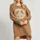 💥Limited-time offer-Women's Long Sleeve Peace Sign Mini Dress