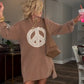 💥Limited-time offer-Women's Long Sleeve Peace Sign Mini Dress