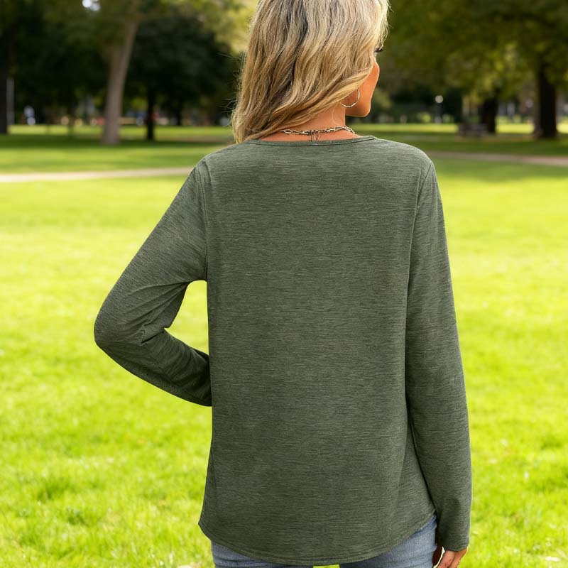 🔥Limited-time offer-Women’s Elegant V-Neck Long Sleeve Top