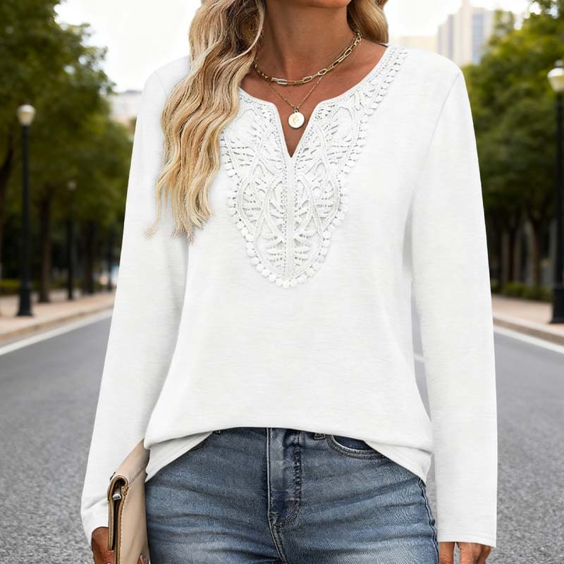 🔥Limited-time offer-Women’s Elegant V-Neck Long Sleeve Top