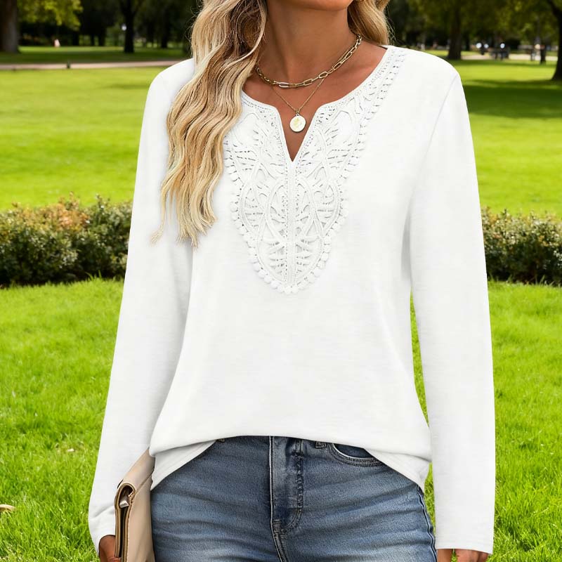 🔥Limited-time offer-Women’s Elegant V-Neck Long Sleeve Top