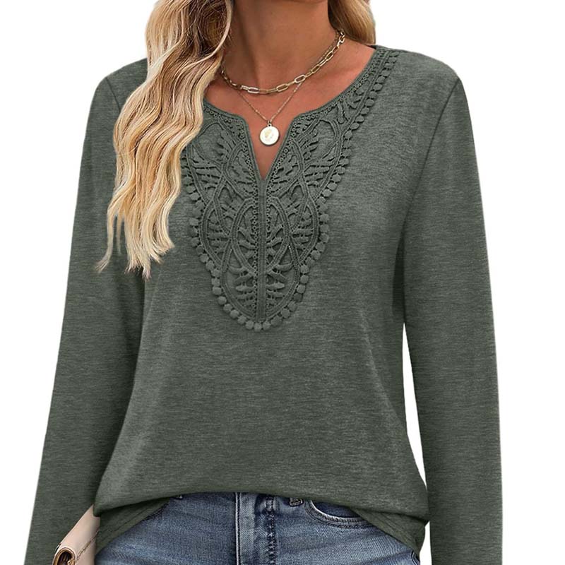 🔥Limited-time offer-Women’s Elegant V-Neck Long Sleeve Top