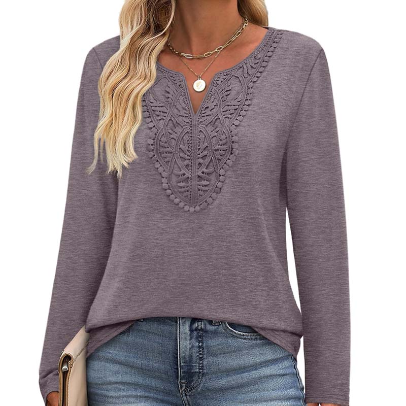 🔥Limited-time offer-Women’s Elegant V-Neck Long Sleeve Top