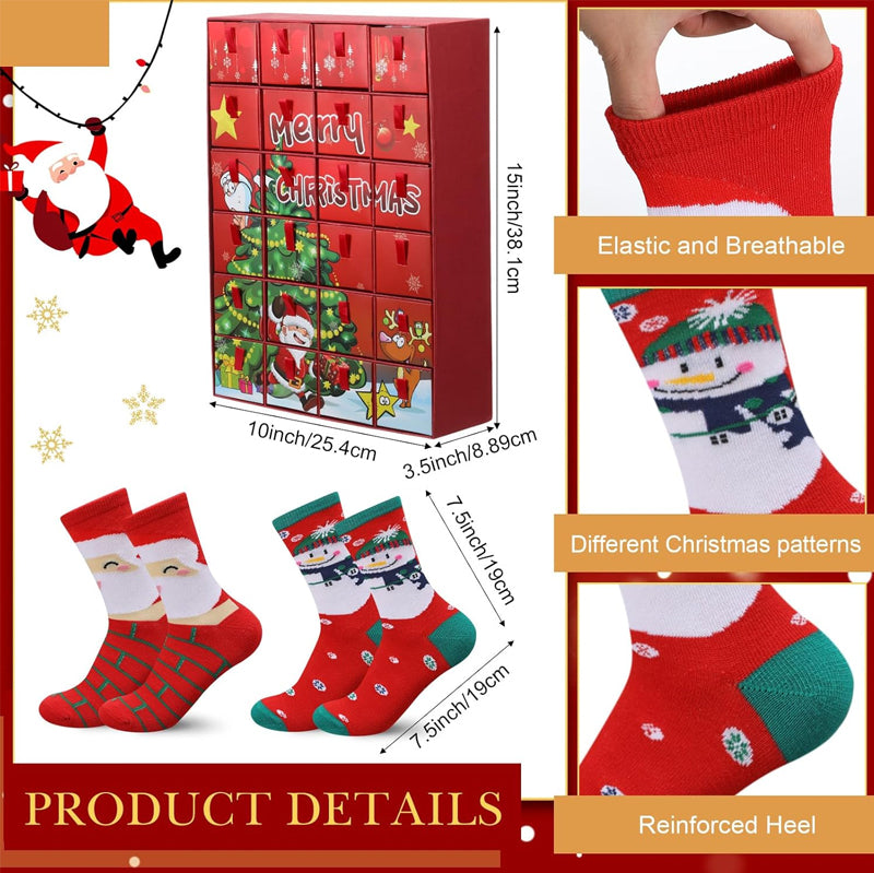 🔥LAST DAY SALE 50% OFF🔥 Christmas Sock Advent Calendar Box Gift
