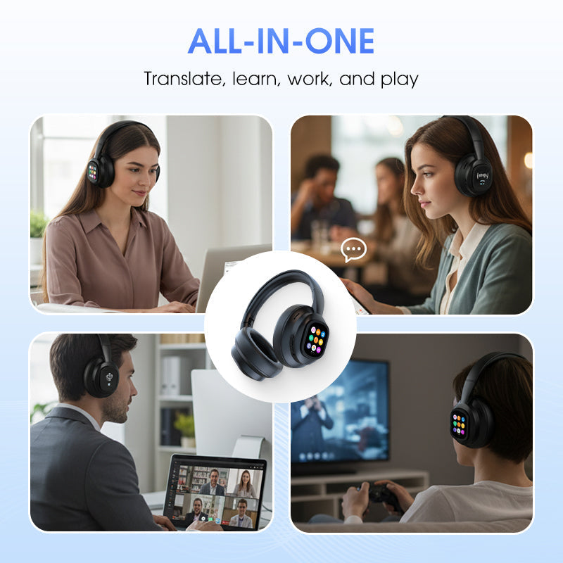 🎧 50% OFF NOW! ✨ AI Bluetooth Headphones - Smart LCD Display & Voice Assistant with Premium Sound Quality for Music & Calls 📱✨