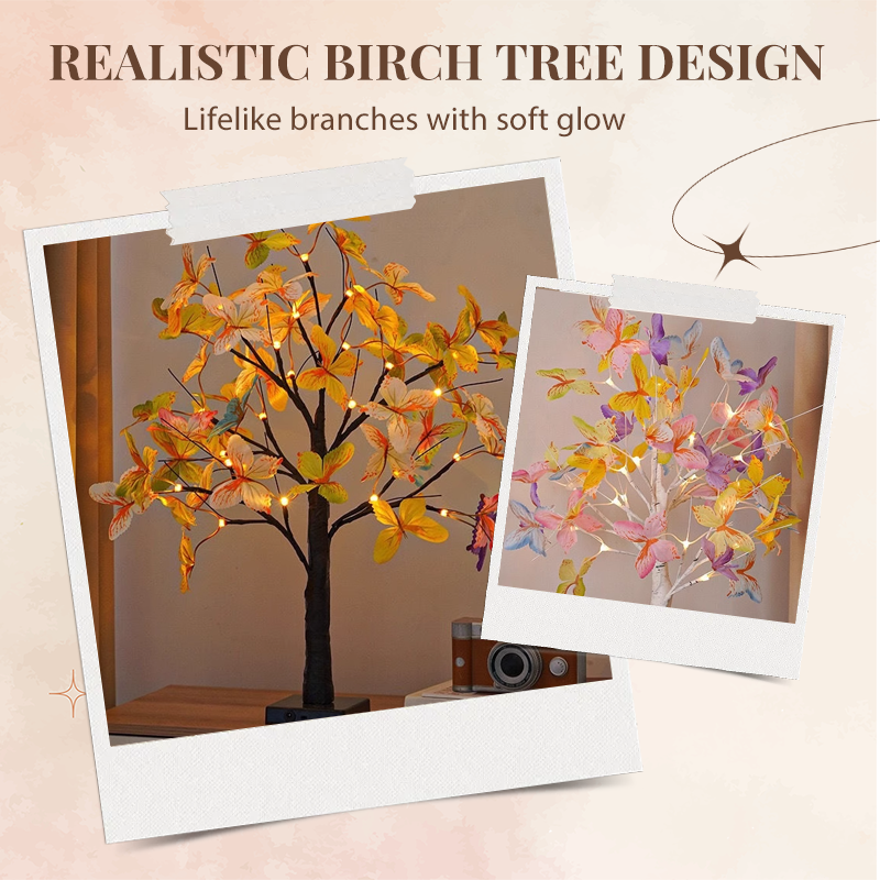 LED Butterfly Birch Tree Light