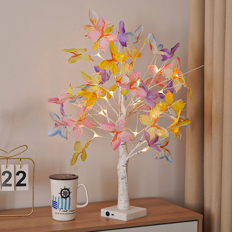 LED Butterfly Birch Tree Light