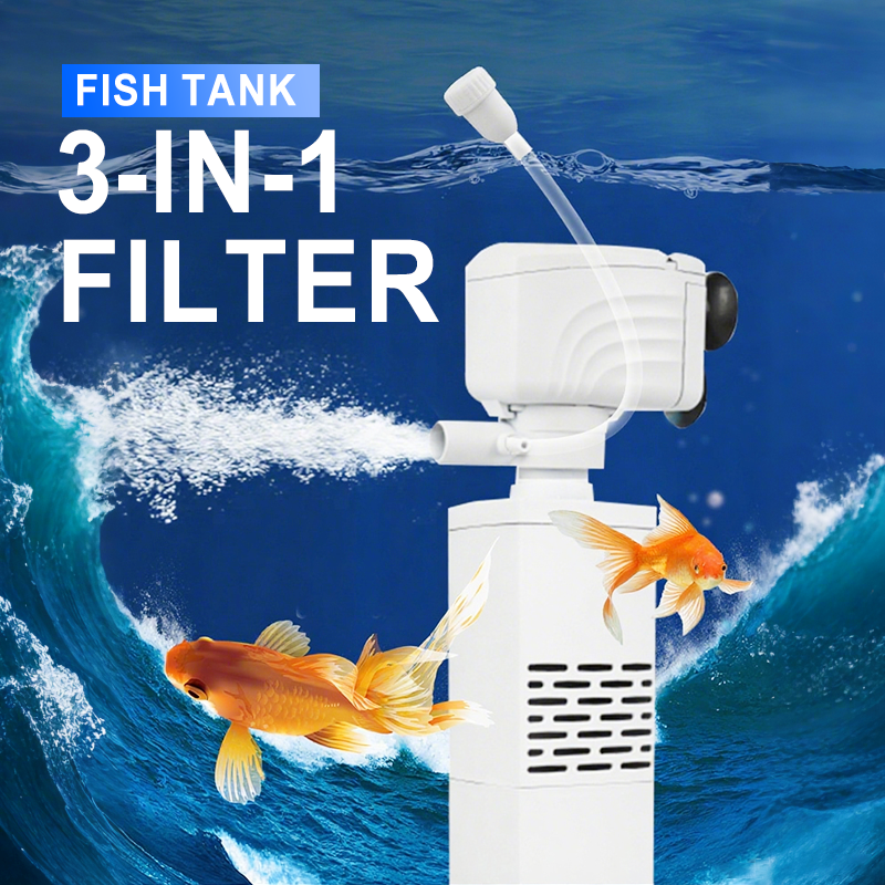 Fish Tank 3-in-1 Filter - Filtration, Oxygenation & Water Pumping