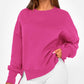 💥Limited-time offer💖Versatile Women's Round-Neck Sweatshirt: Loose Fit & Side Slits