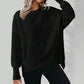 💥Limited-time offer💖Versatile Women's Round-Neck Sweatshirt: Loose Fit & Side Slits