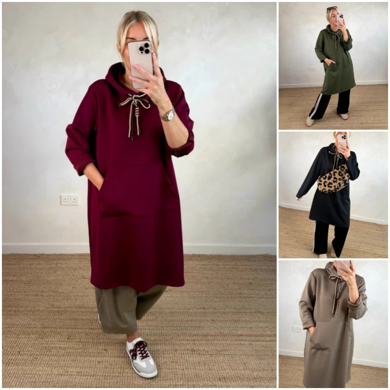 🔥New arrivals offer-Women's Oversized Long Hoodie Dress with Pockets