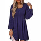 🔥Limited-time offer-Women's Solid Color Lantern Sleeves Midi Dress