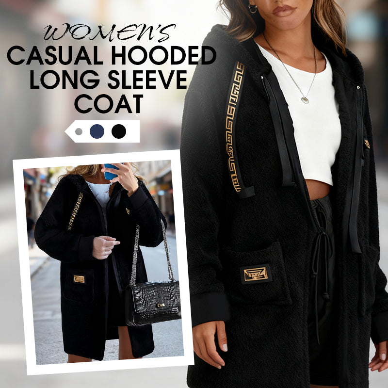 🔥New Arrivals Special Offer-Women's Casual Hooded Long Sleeve Coat