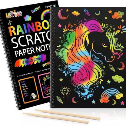 🎨BUY 2 GET 1 FREE-30PCS🎨Creative Rainbow Scratch Art Notebook