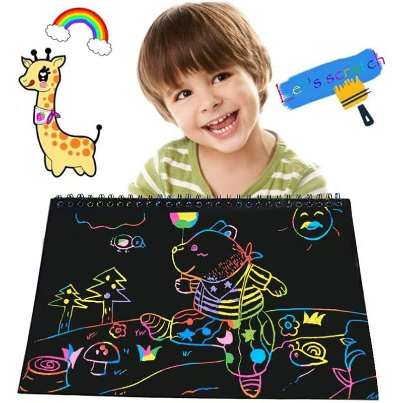 🎨BUY 2 GET 1 FREE-30PCS🎨Creative Rainbow Scratch Art Notebook