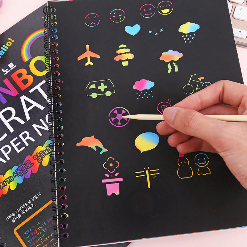 🎨BUY 2 GET 1 FREE-30PCS🎨Creative Rainbow Scratch Art Notebook