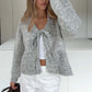 V-Neck Knit Bow Cardigan