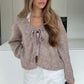 V-Neck Knit Bow Cardigan