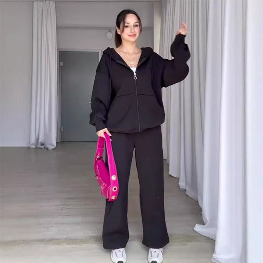 Women's Fashionable Hoodie and Jogger Two-Piece Set