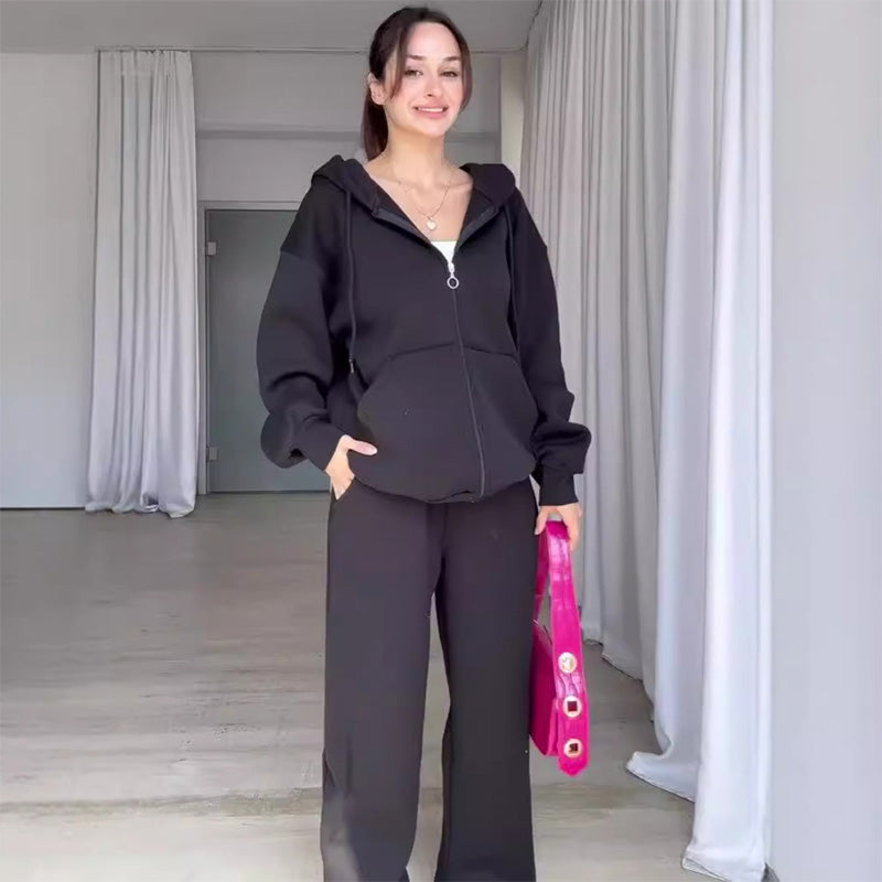 Women's Fashionable Hoodie and Jogger Two-Piece Set