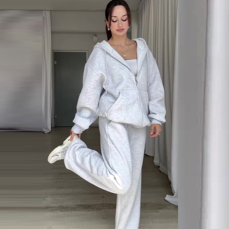 Women's Fashionable Hoodie and Jogger Two-Piece Set