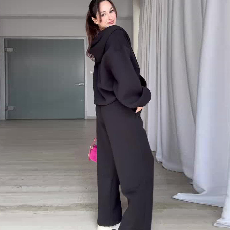 Women's Fashionable Hoodie and Jogger Two-Piece Set