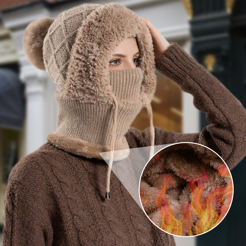 🔥New arrivals offer-Stylish Chunky Winter Knit Hat - With Warm Face Cover and Scarf