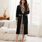Women’s Cozy Hooded Leopard Print Bathrobe