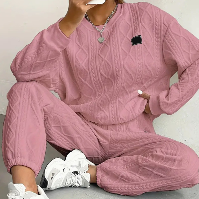 Casual Long Sleeve Knit Pullover & Pants 2-Piece Set