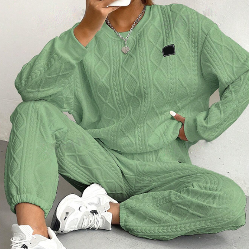 Casual Long Sleeve Knit Pullover & Pants 2-Piece Set