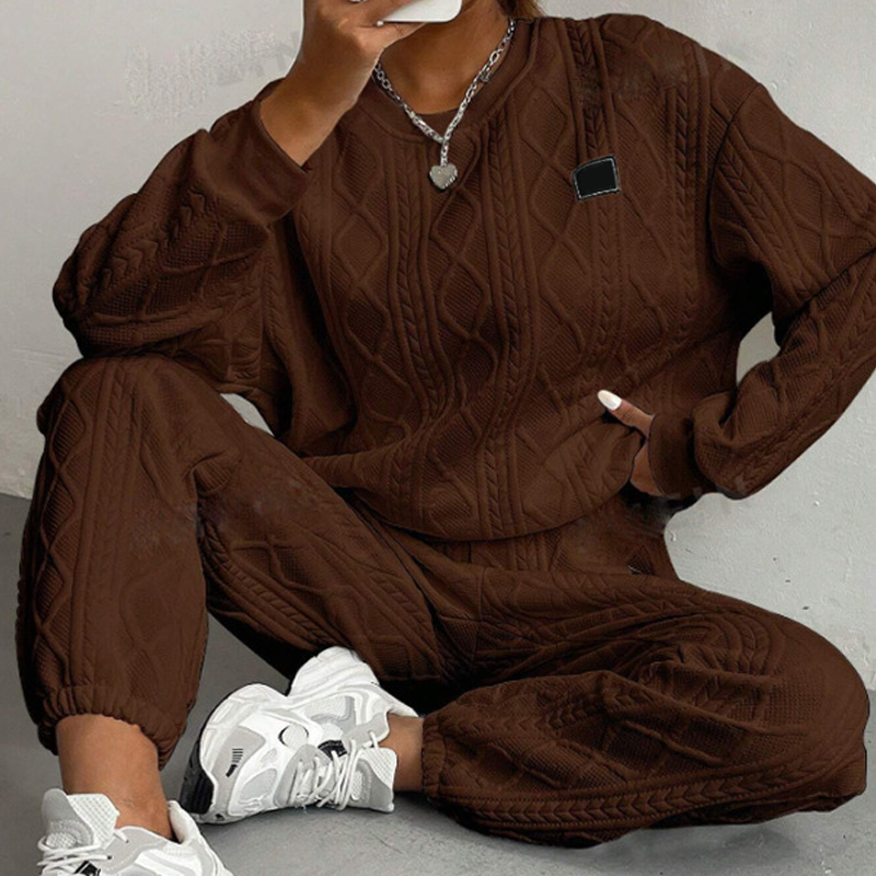 Casual Long Sleeve Knit Pullover & Pants 2-Piece Set