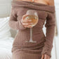 Women's Knitted Off-Shoulder Bodycon Sweater Mini Dress