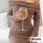 Women's Knitted Off-Shoulder Bodycon Sweater Mini Dress