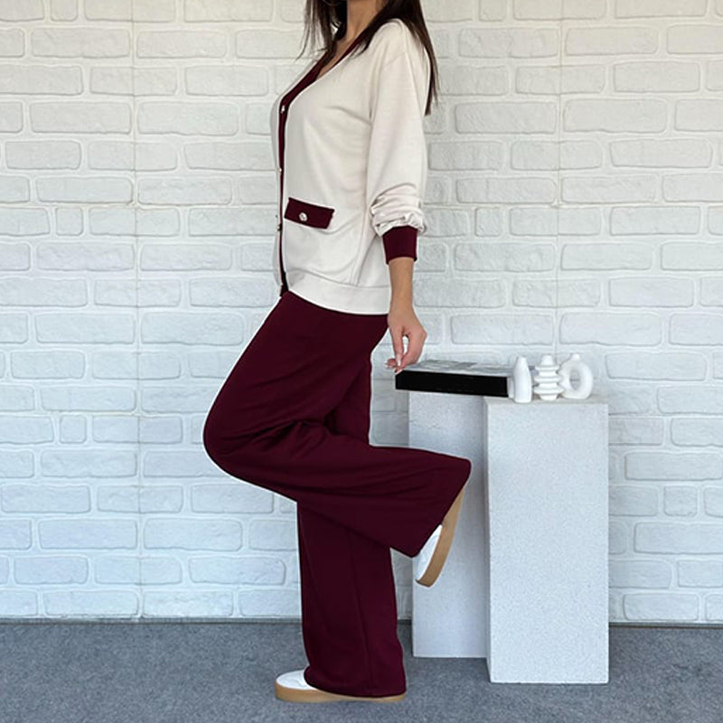 🔥Hot Sale 50% OFF⏳ Women's Casual Color Block Two-Piece Set👚👖