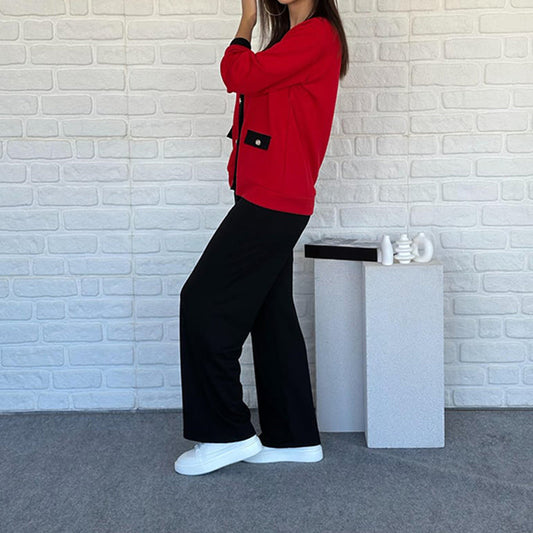 🔥Hot Sale 50% OFF⏳ Women's Casual Color Block Two-Piece Set👚👖