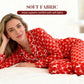 Women’s Heart-Printed Button-Down Long-Sleeve Pajama Sets